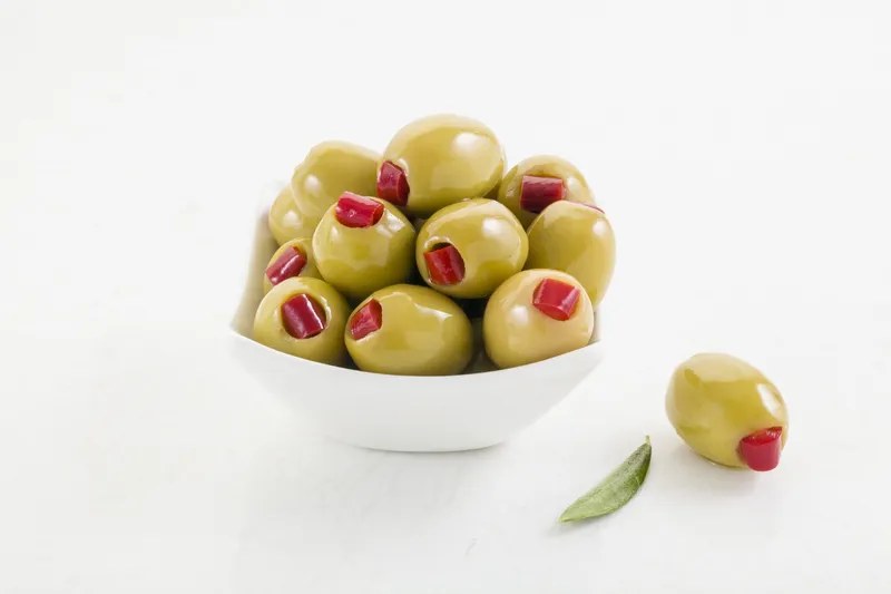 Red Pepper-Stuffed Green Olives
